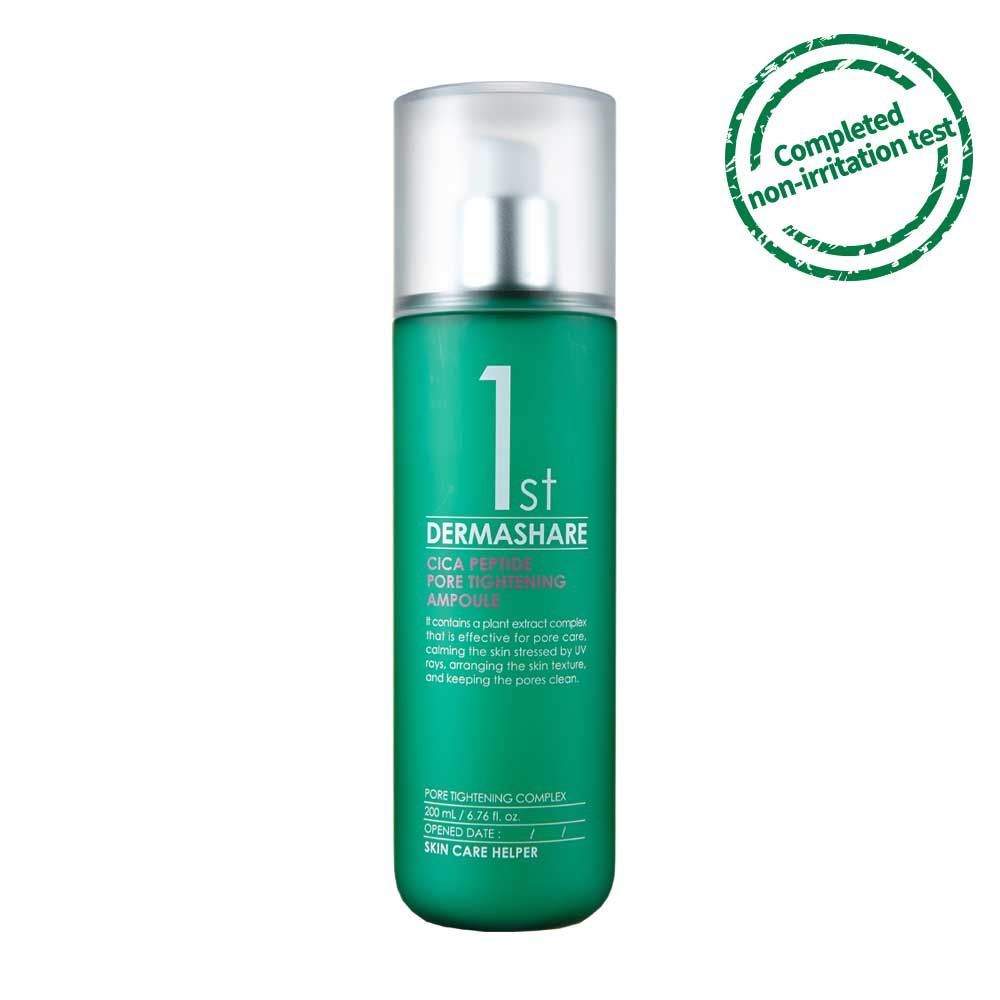 DERMASHARE First Cica Peptide Pore Tightening Ampoule 200ml Large Capacity Pore Minimizing Serum _ Made in Korea